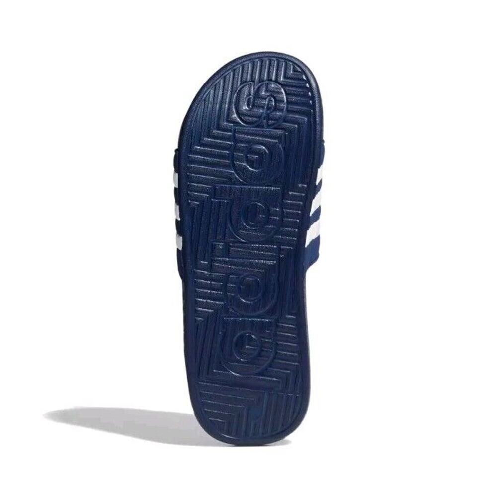 adidas Adult M7, W8 Unisex Adissage Sandal Slides Dark Blue/White/Dark Blue NIB - Picture 7 of 11
